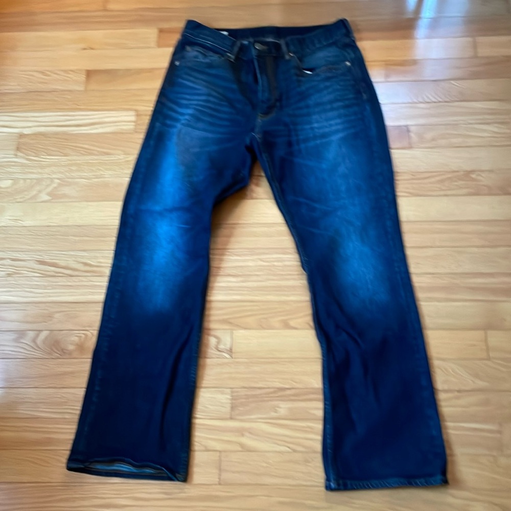 Men’s Banana Republic Dark Blue Distressed Bootcut Jeans